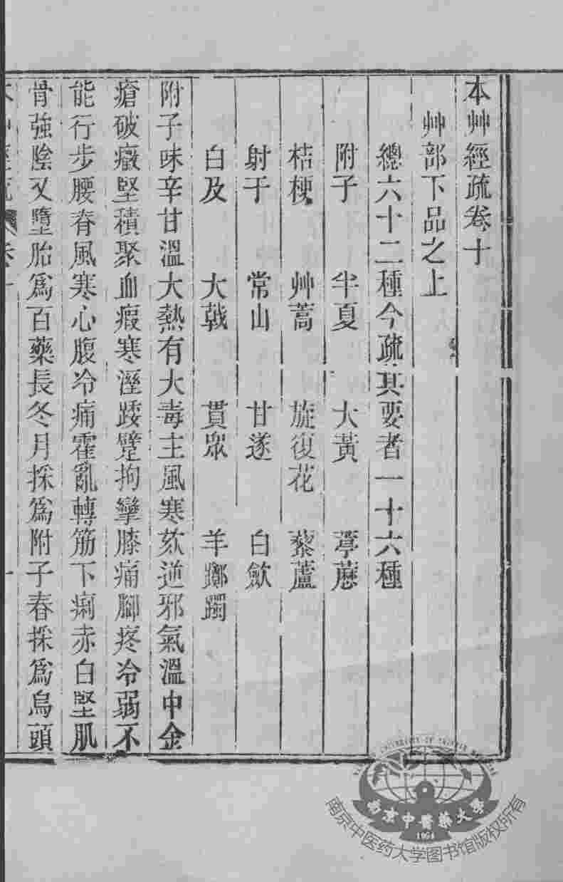 周氏医学丛书  本草经疏  卷10-11